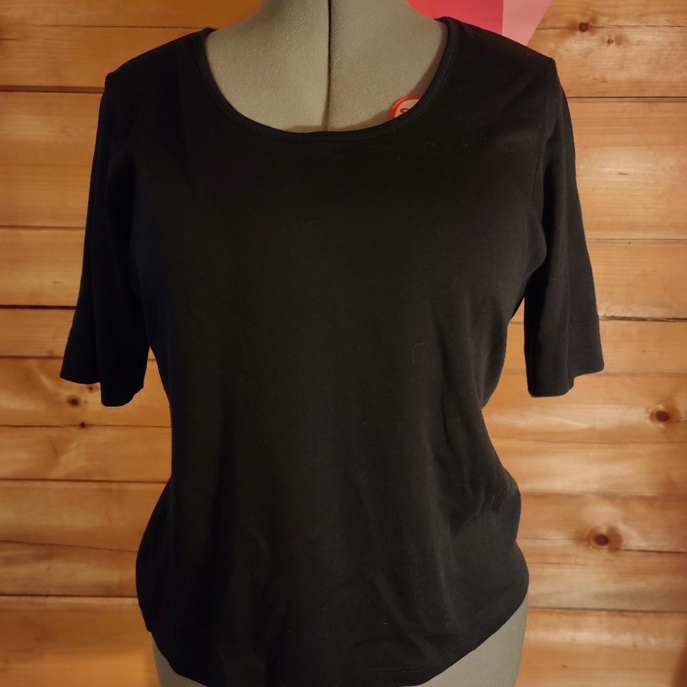 Black short sleeve top by LL Bean